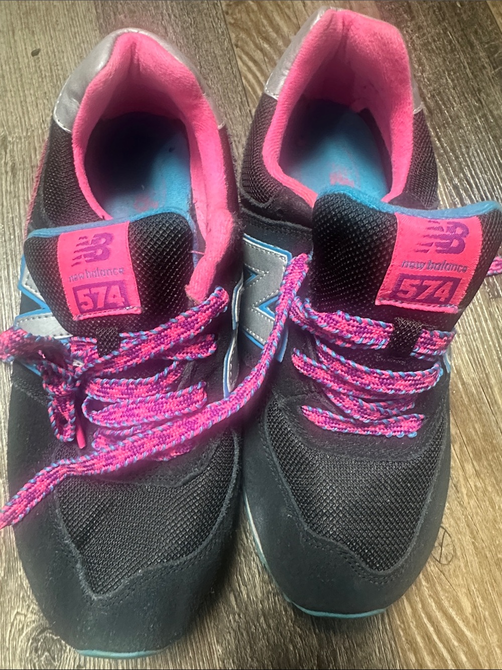 New Balance Women's Black Sneakers with Pink Accents